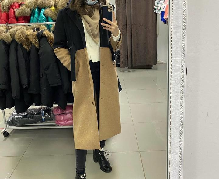 Двухцветнoe пальто