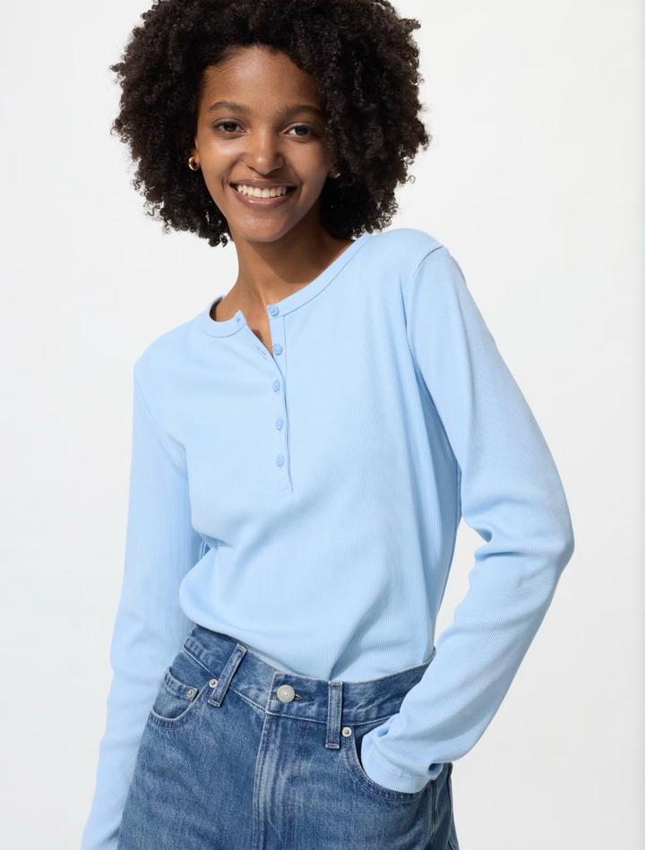 Лонгслив Uniqlo в рубчик