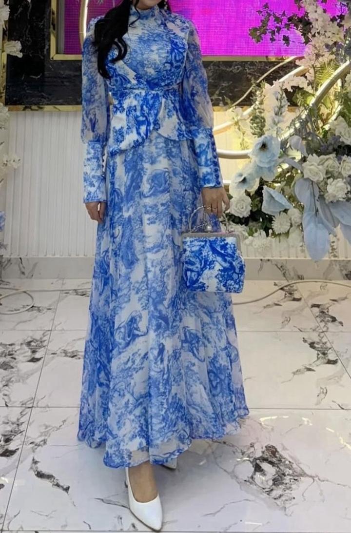 Платье макси с принтом