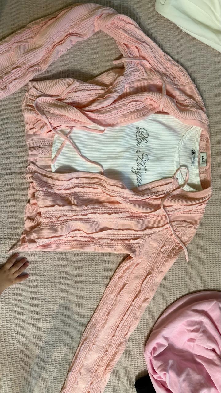 Кофта накидка LIME Майка ZARA со стразами