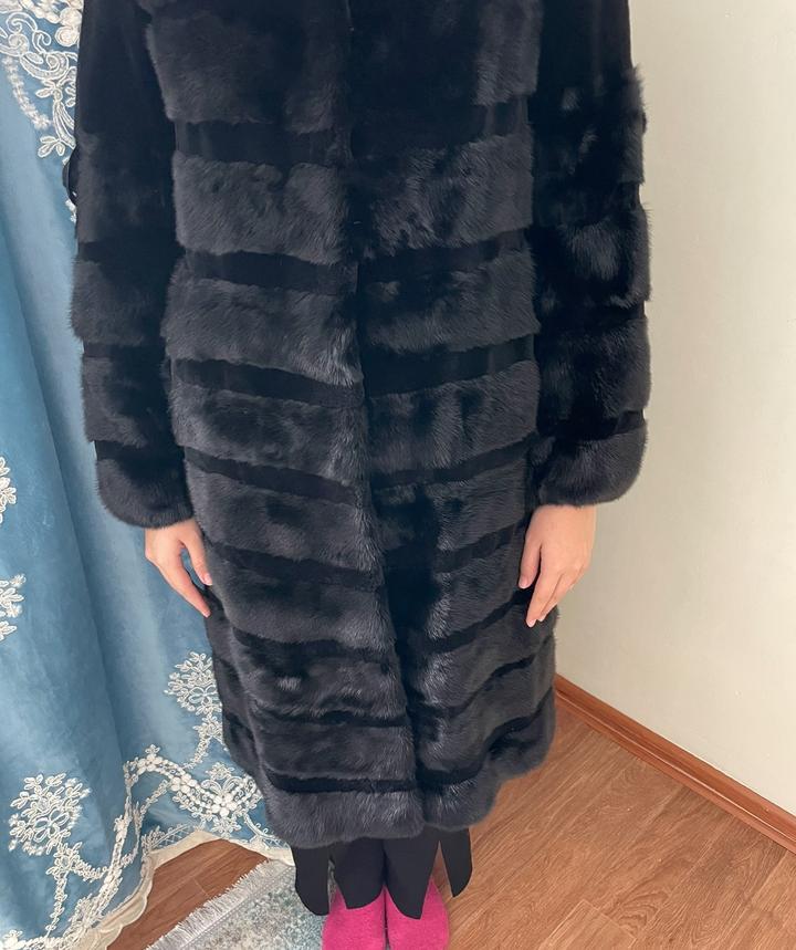 Норковая Шуба с капюшоном