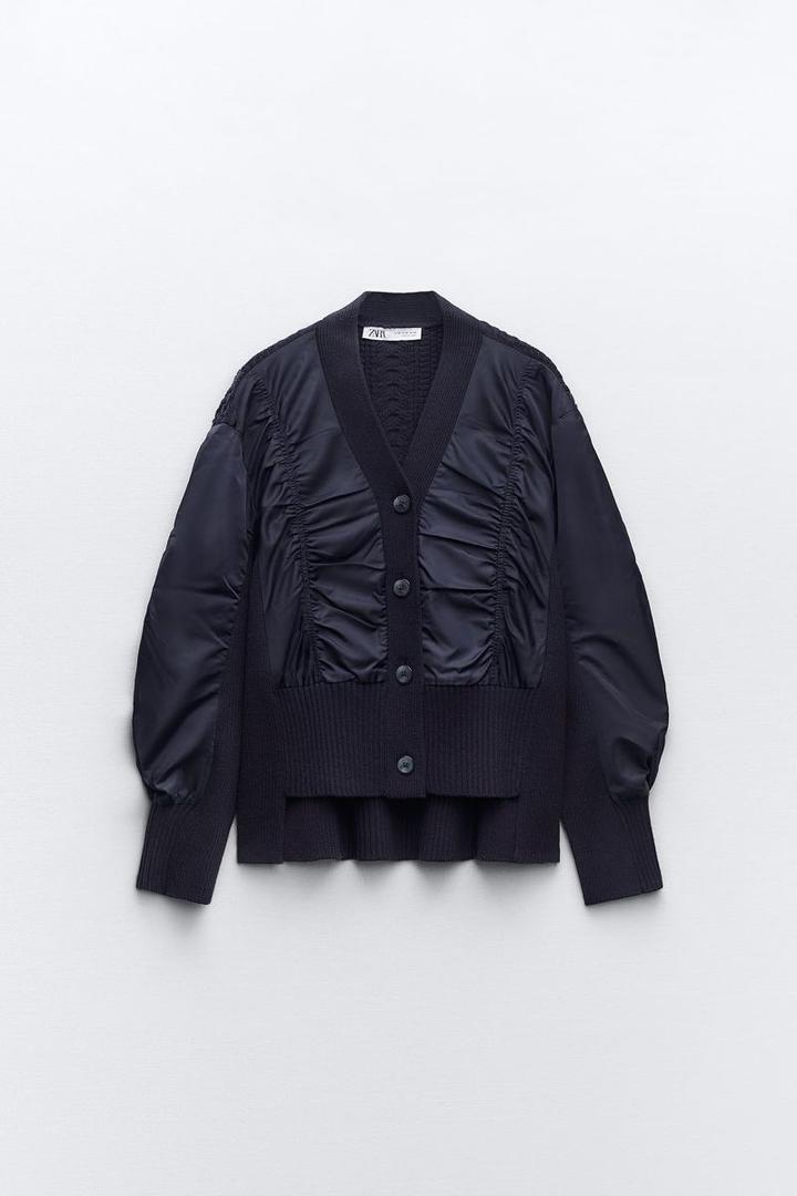 ZARA комбинированный кардиган можно как oversize
