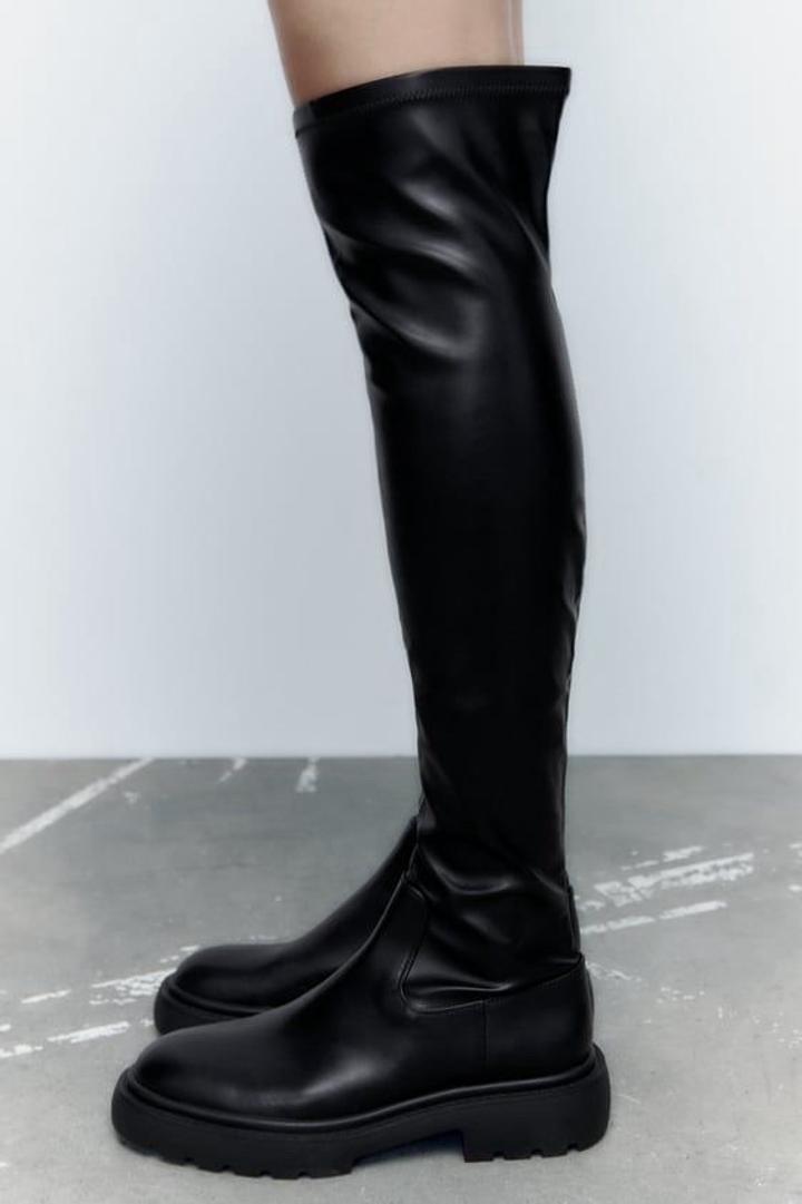Сапоги черные Zara