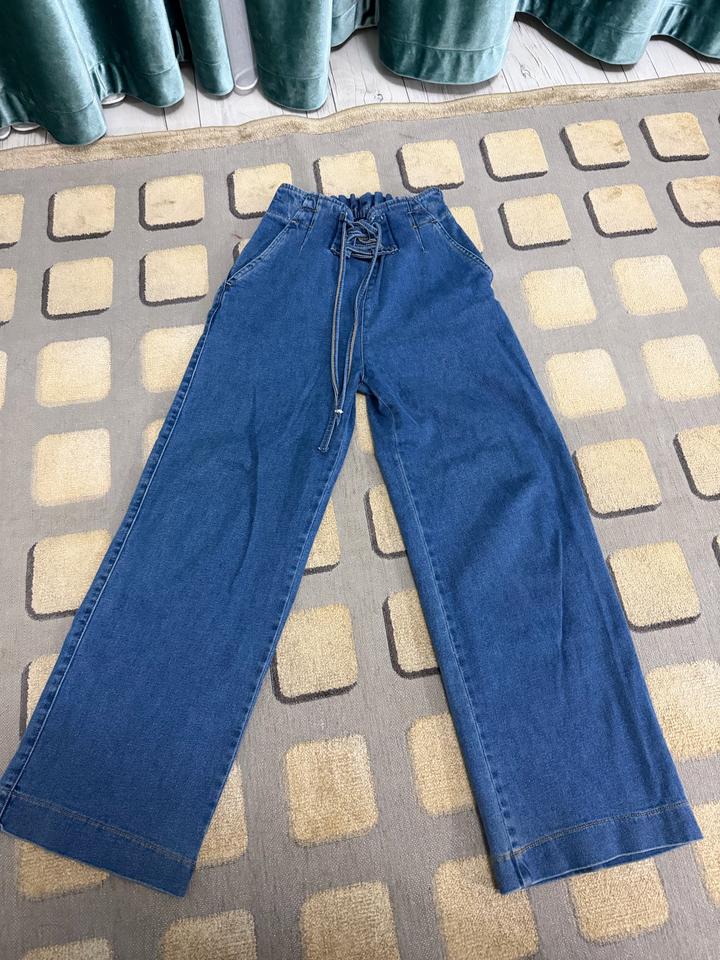LY❤️LOVE,woman jeans Широкие джинсы на шнуровке