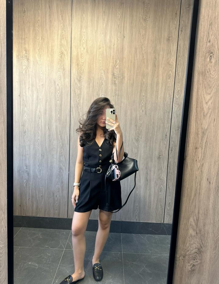 Черный комбинезон с шортами Zara