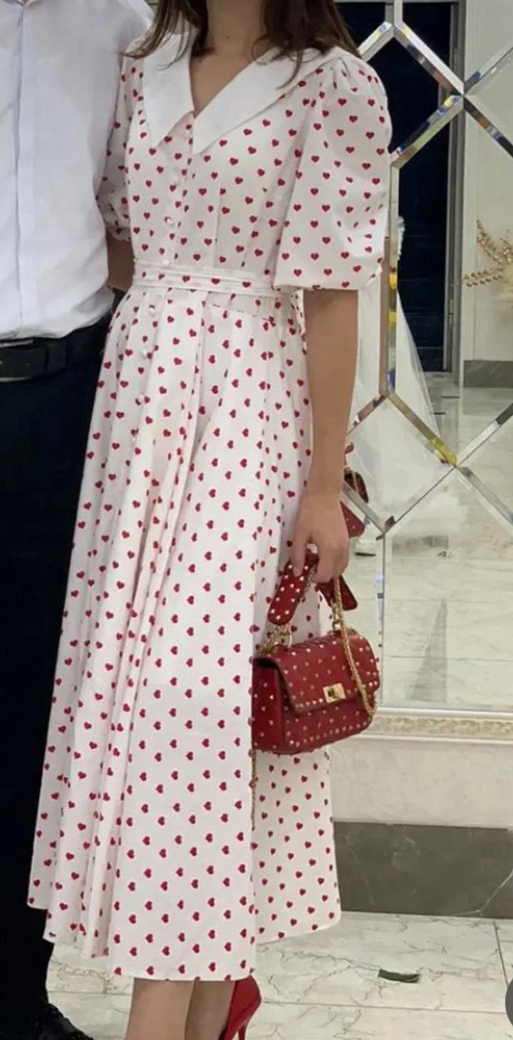 Stylish Платье миди в сердечки
