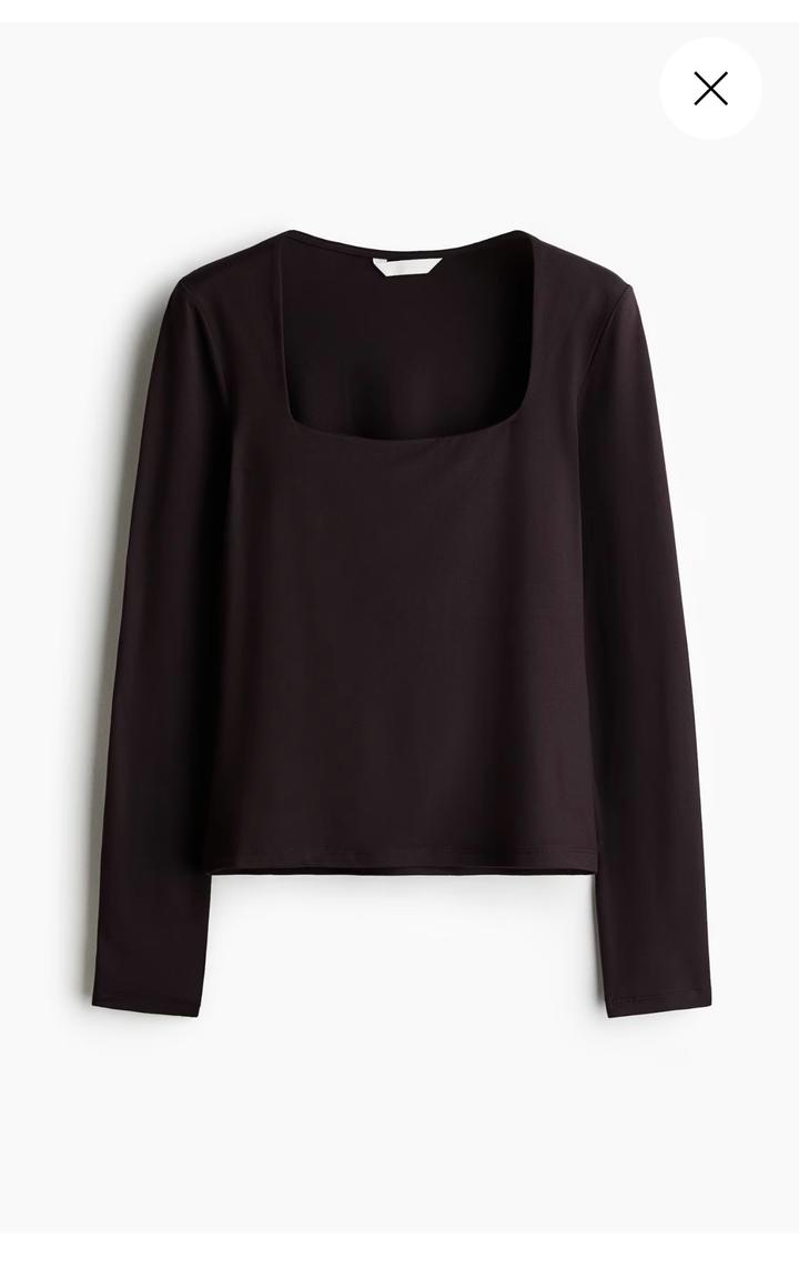 Черный лонгслив H&M