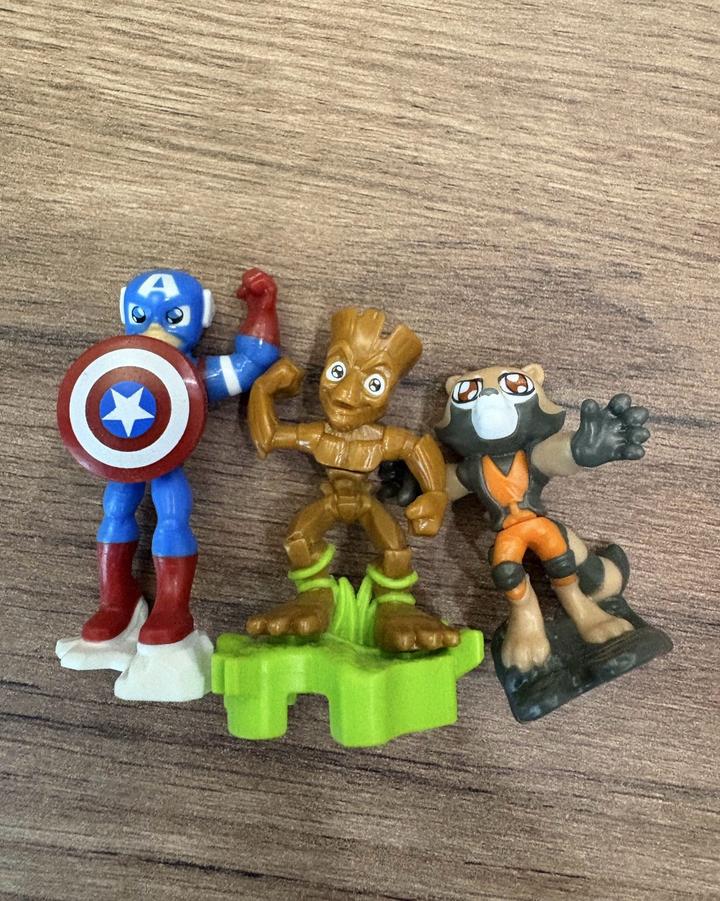 kinder Комплект из 3х киндер игрушки Марвел фигурки стражи галактики капитан Америка