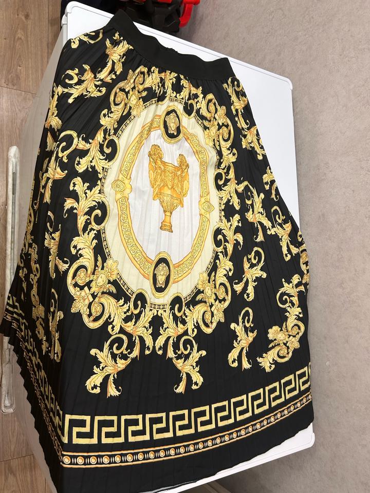 Элегантная плиссированная юбка в стиле Versace / Стильная длинная юбка