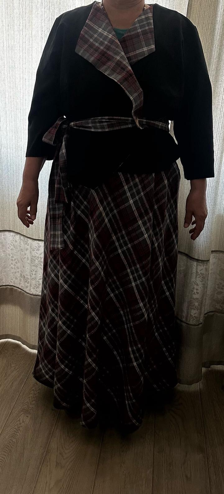 Двойка Elegant в клетку с поясом
