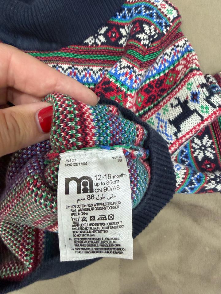 Джемпер Mothercare с новогодним принтом