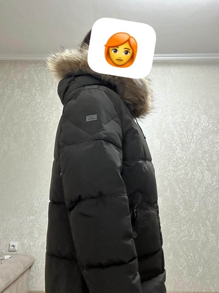 nort folk Удлиненный пуховик с меховым капюшоном