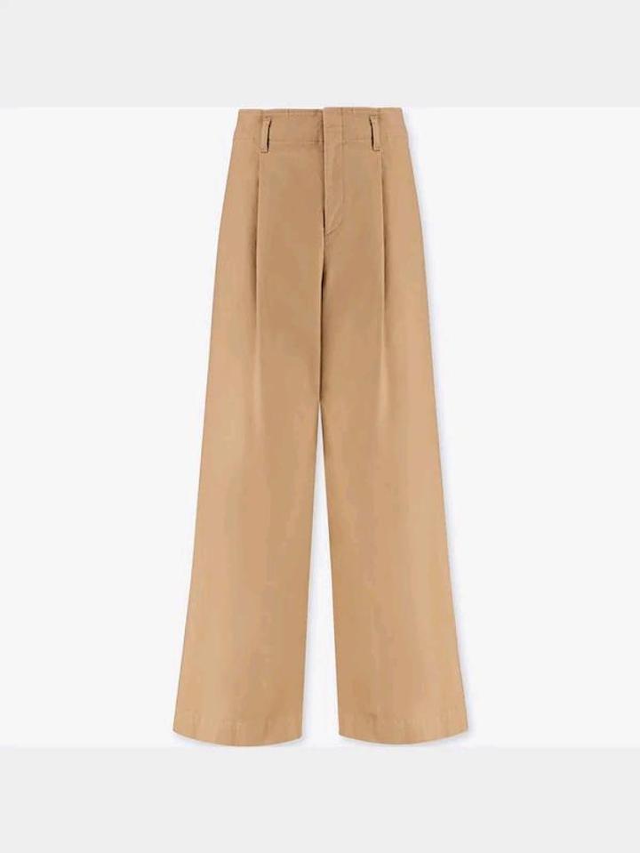 Широкие хлопковые брюки Uniqlo High Waist Wide Pants