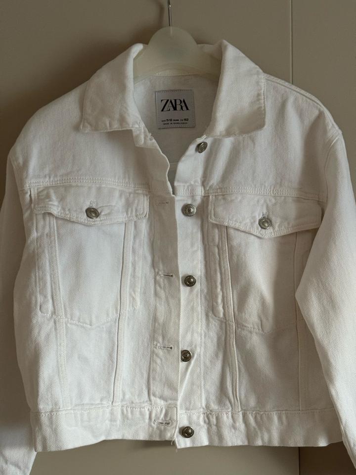 Джинсовая куртка ZARA, белая, 11-12 лет