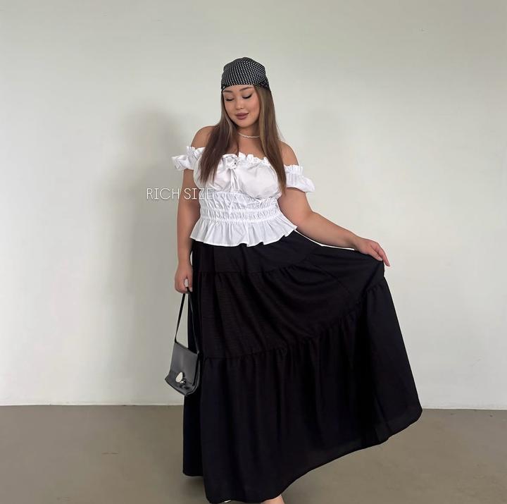 Rich size Белый топ с открытыми плечами