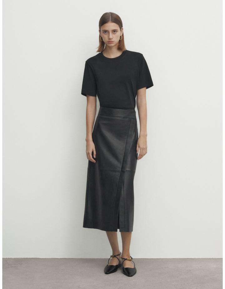 Юбка Massimo dutti из натуральной кожи