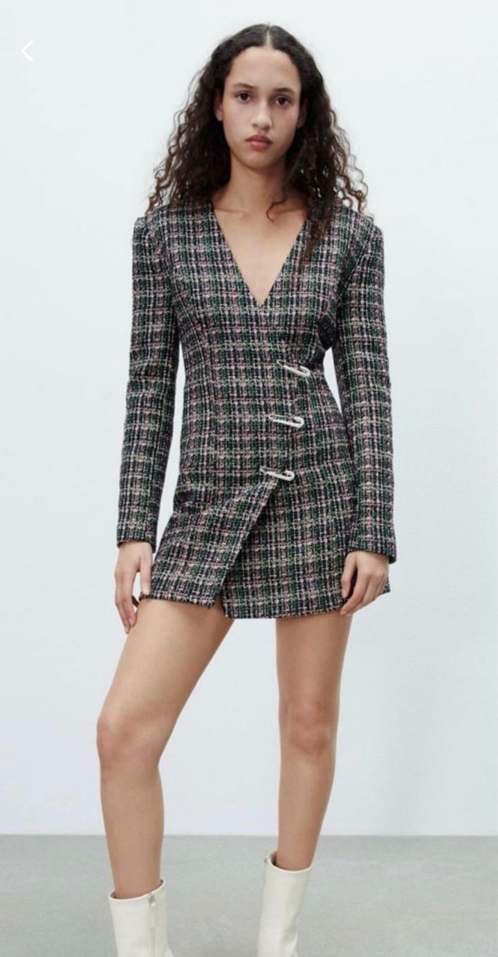 Платье мини твидовое Zara