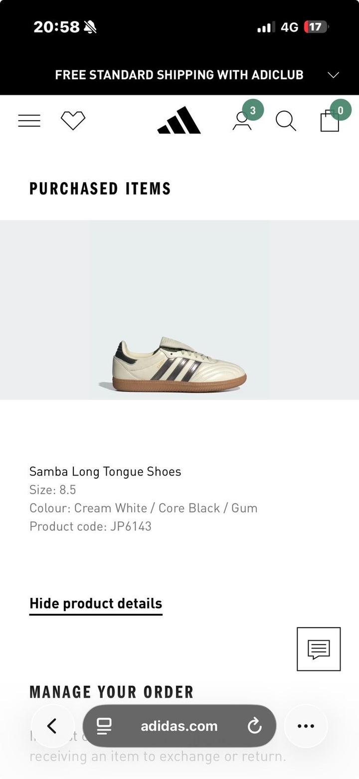 Adidas samba long tongue