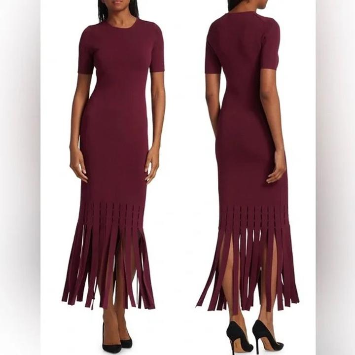 Alaïa Бордовое платье от Alaia