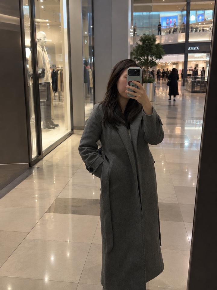 Пальто серое