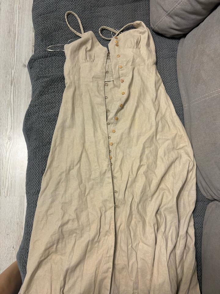 Zara Льняной сарафан на пуговицах