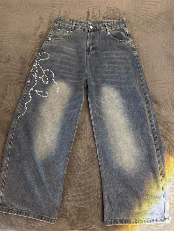 !it jeans Широкие джинсы Baggy с вышивкой Y2K / Streetwear