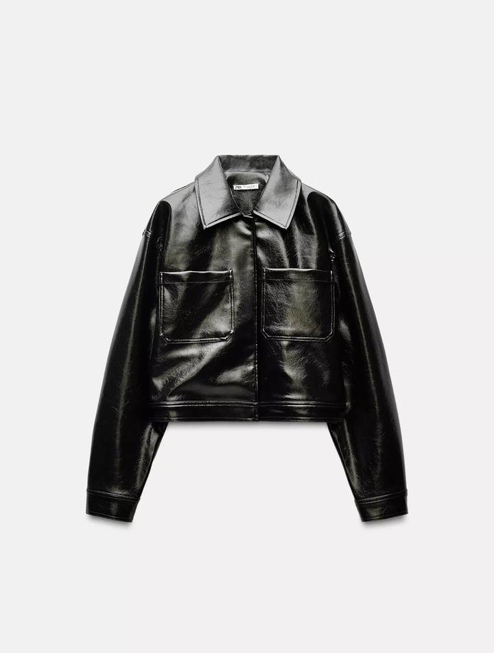 Zara куртка из искусственной кожи