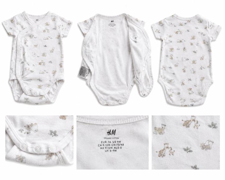 🦒 Боди H&M Organic Cotton 9–12 мес 🌿