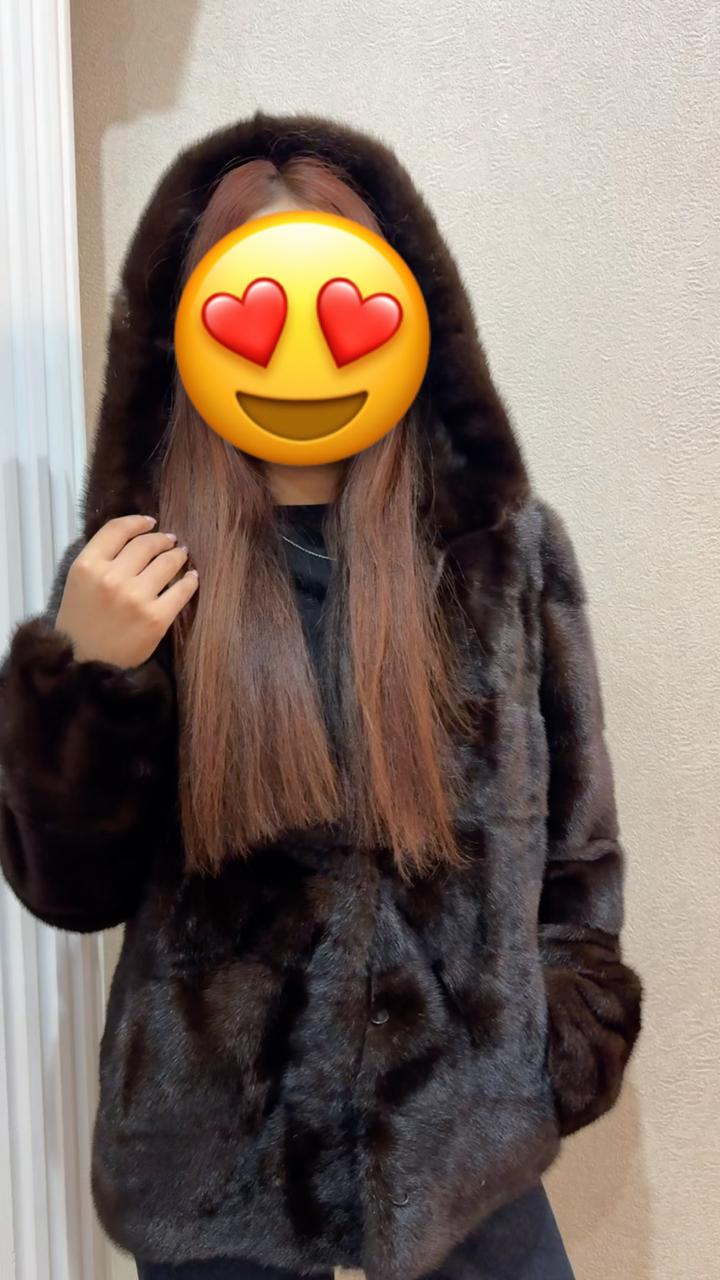 Леди Норковая шуба с капюшоном