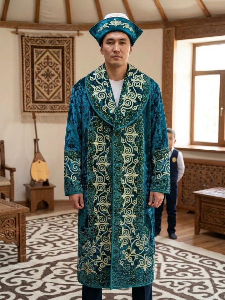 Мужской чапан с вышивкой