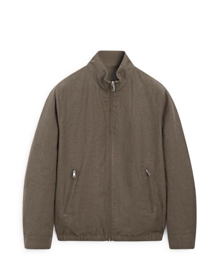 Двусторонняя мужская куртка на молнии с воротником-стойкой от Massimo Dutti