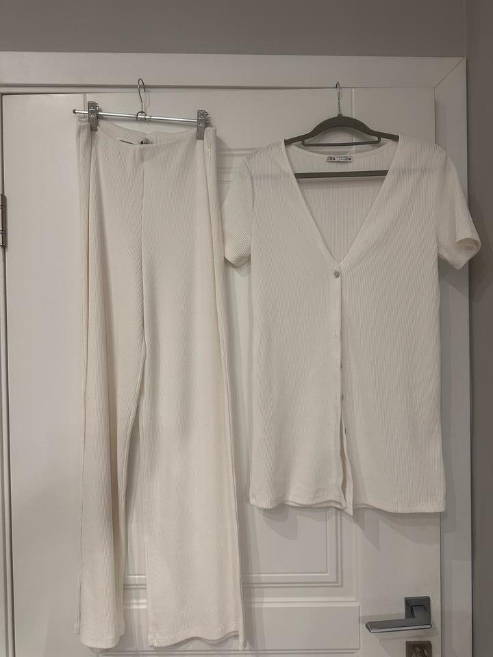 Белый брючный костюм Zara