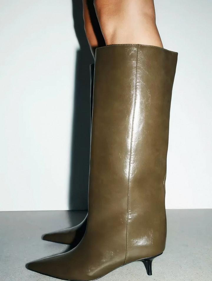 Сапоги на каблуке zara