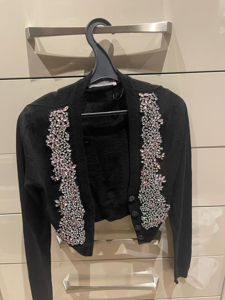 Укороченный кардиган H&M со стразами