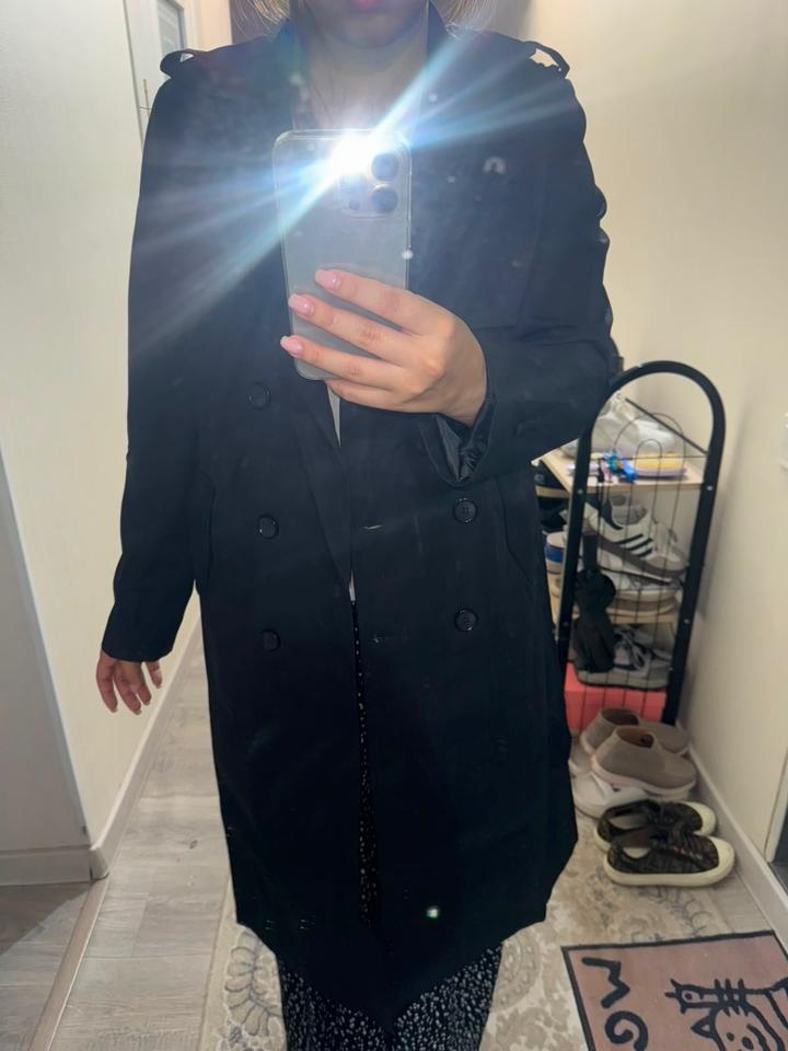 H&M Черный двубортный тренч