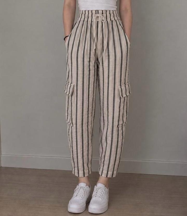 Брюки карго ZARA в полоску