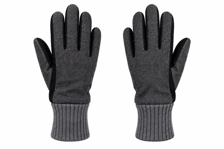 Accessories Тёплые перчатки L/XL, серо-чёрные, новые, из шерсти