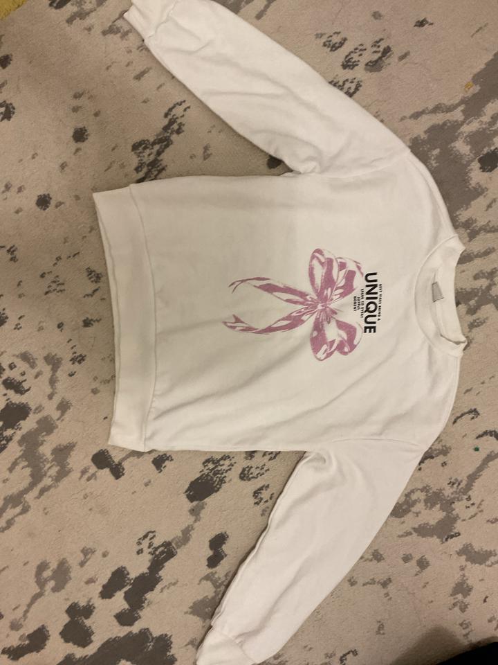 LC Waikiki Молочный свитшот с розовым бантом