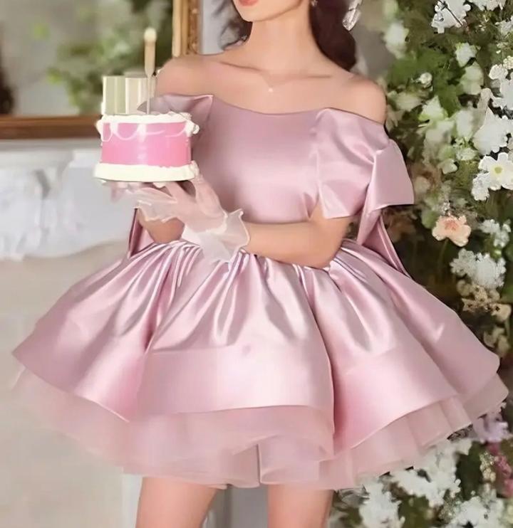 Платье атласное с бантом  🎀 Pink Satin Princess — нежно-розовое праздничное