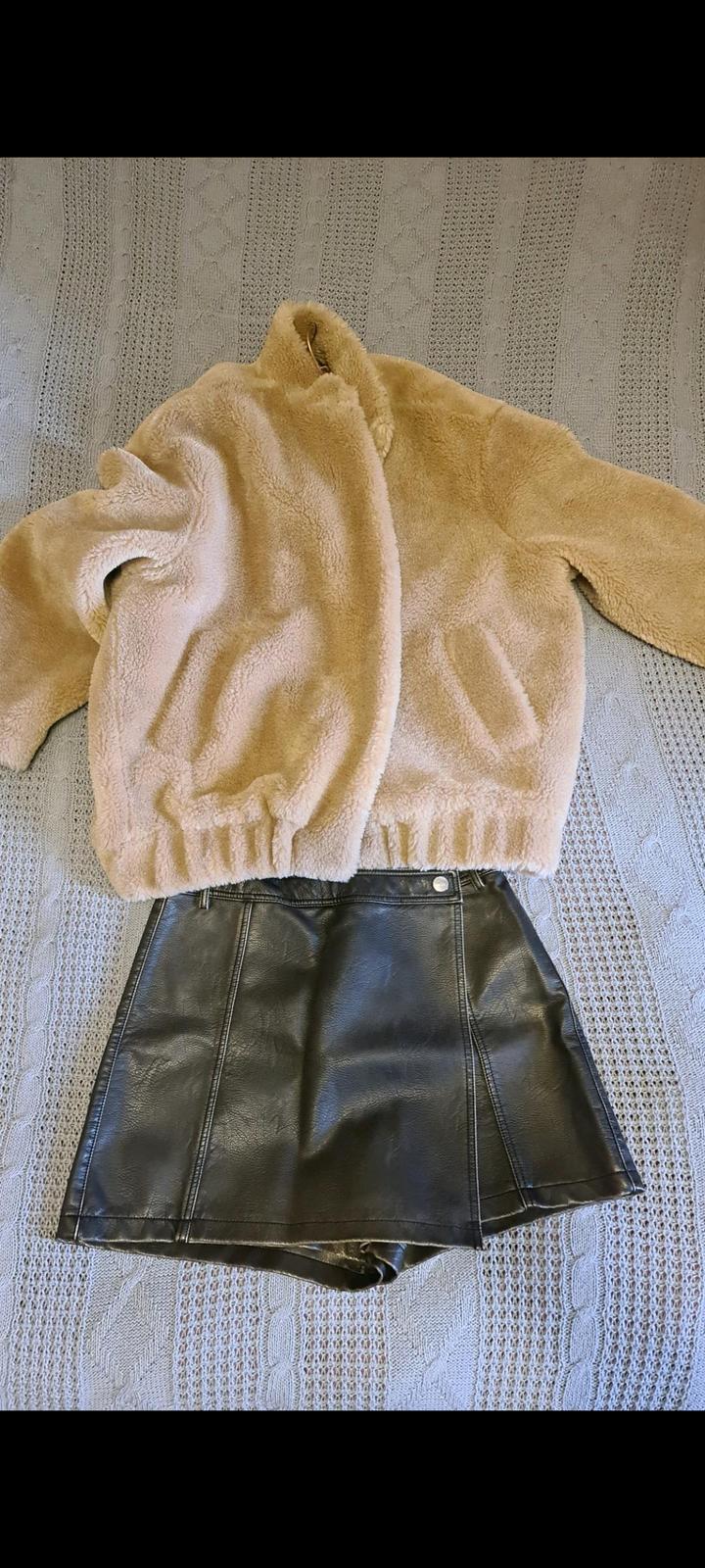 Zara юбка-шорты из искусственной кожи, зара