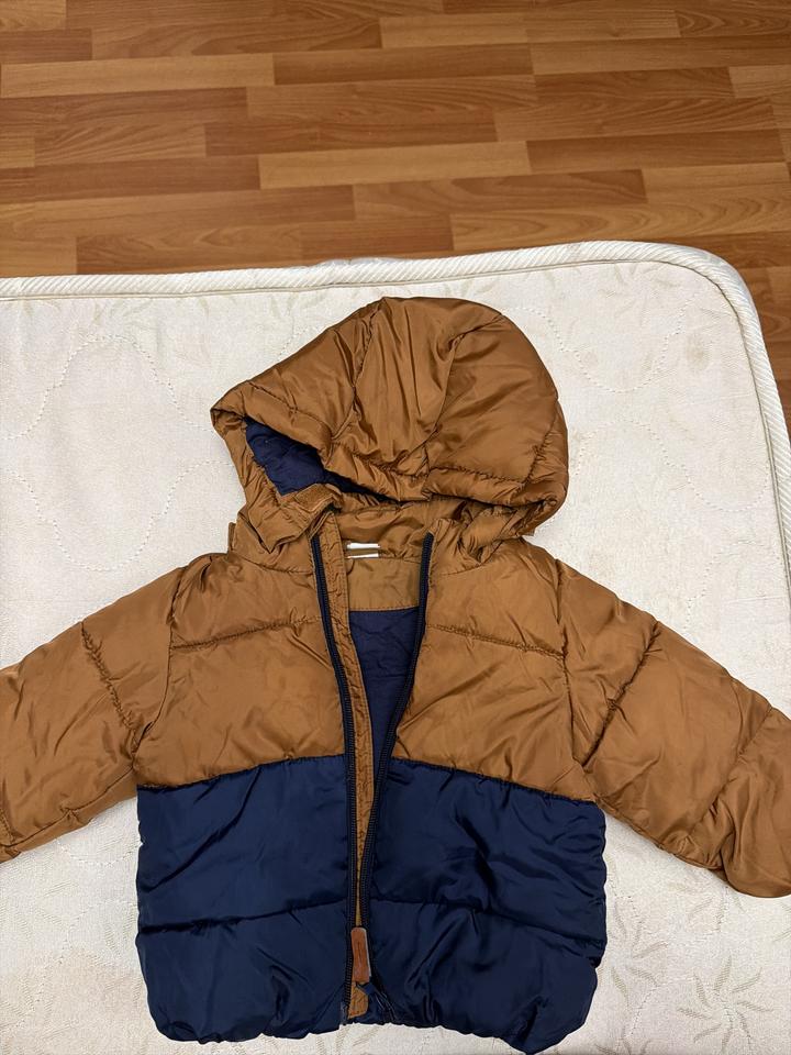 HM Leathercraft Детский пуховик с капюшоном двухцветный