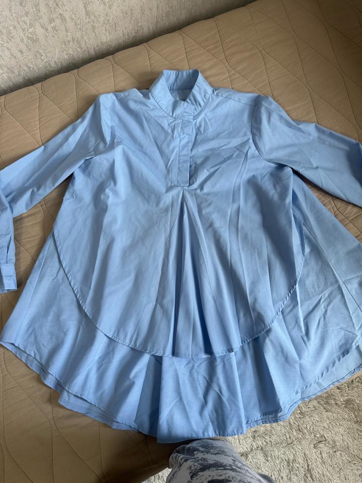 Zara Рубашка оверсайз голубого цвета