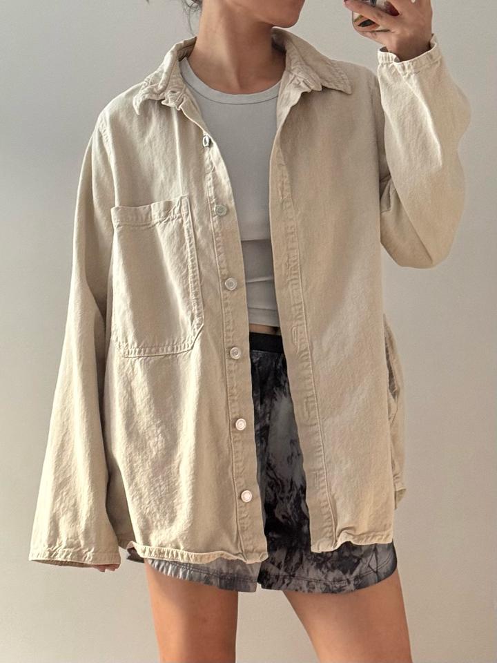 Джинсовая рубашка оверсайз ZARA