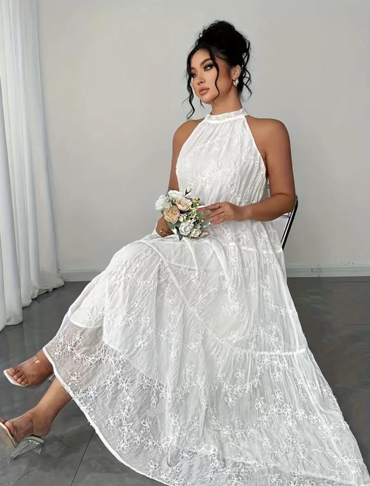 COCO wear Белое кружевное платье миди