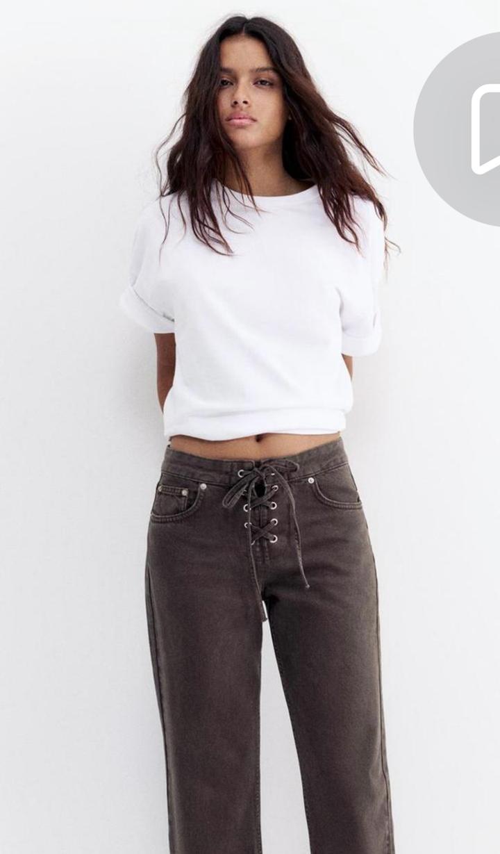 Джинсы ZARA со шнуровкой