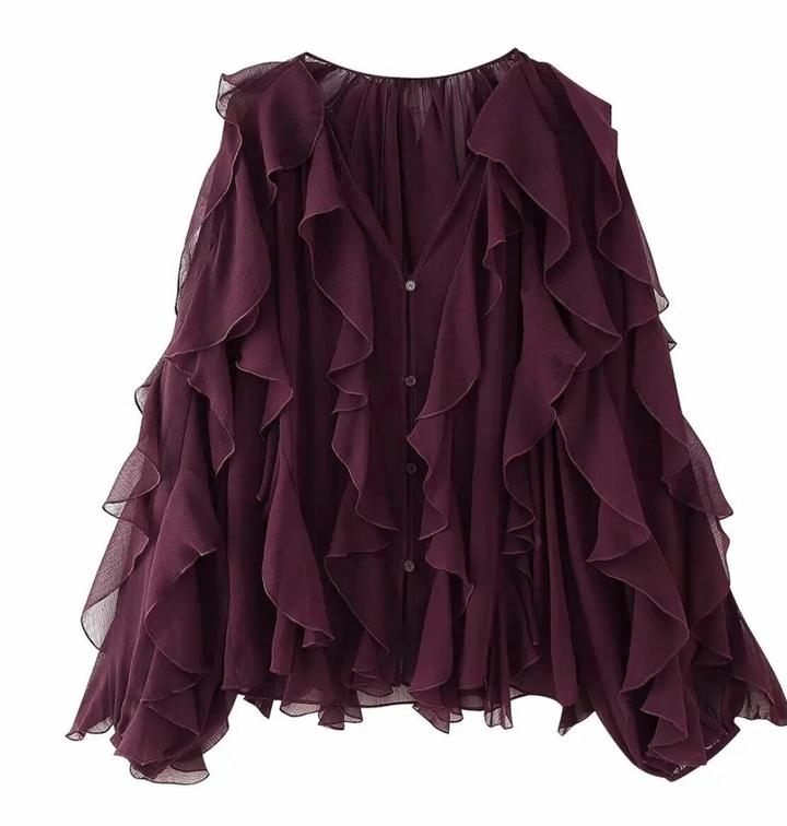 Блузка с оборками, zara