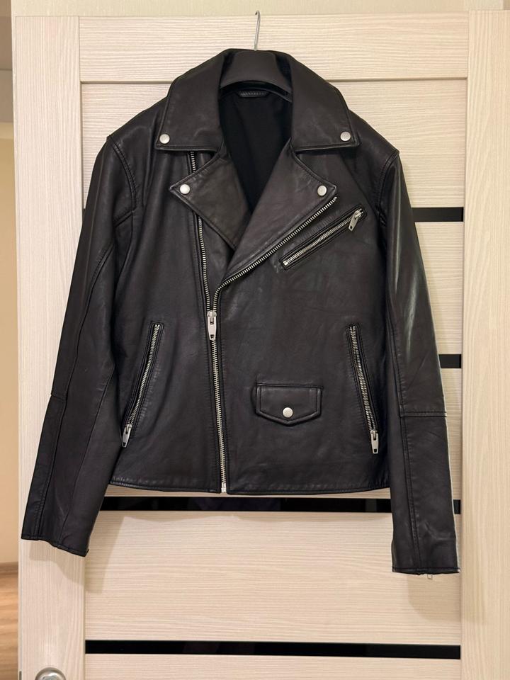 Мужская кожаная куртка косуха ZARA