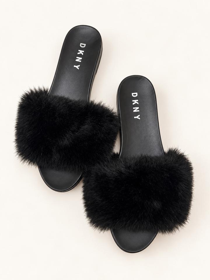 🖤 DKNY — роскошные пушистые домашние тапочки