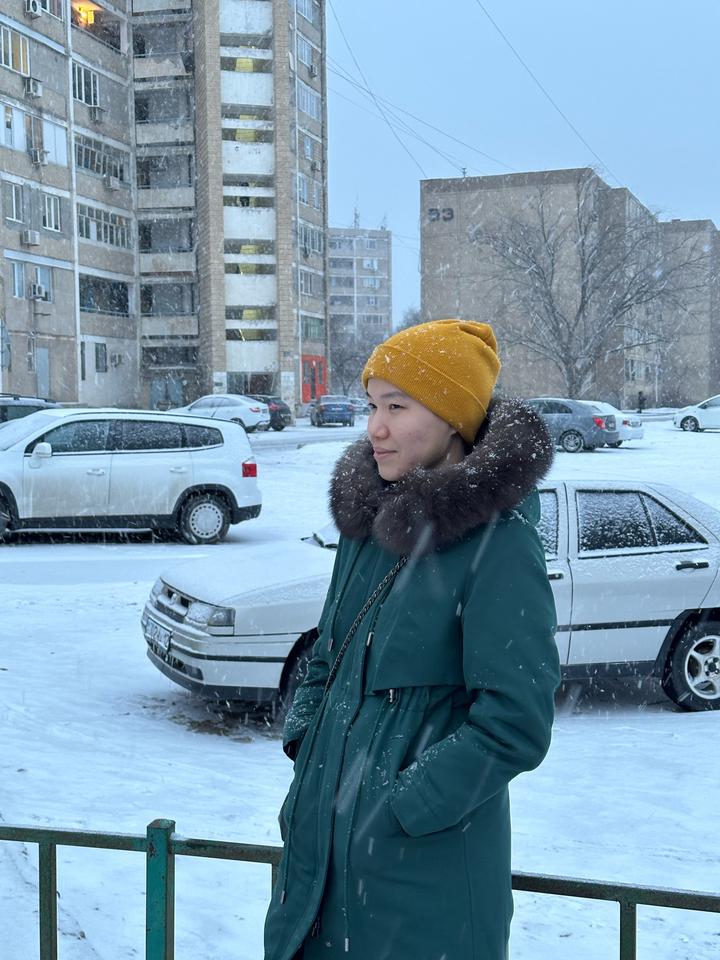 Зимняя парка с меховым воротником