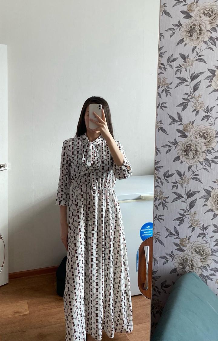 Длинное платье с принтом